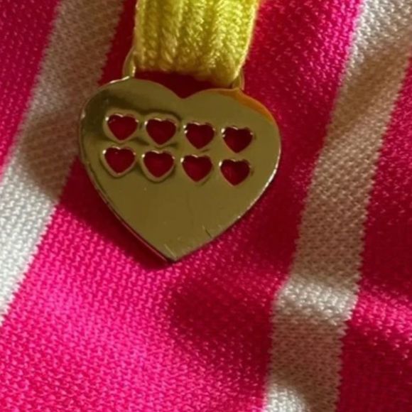 Juicy Couture Shocking Pink Striped Mini Sundress W/ Heart accent Back - Picture 4 of 4